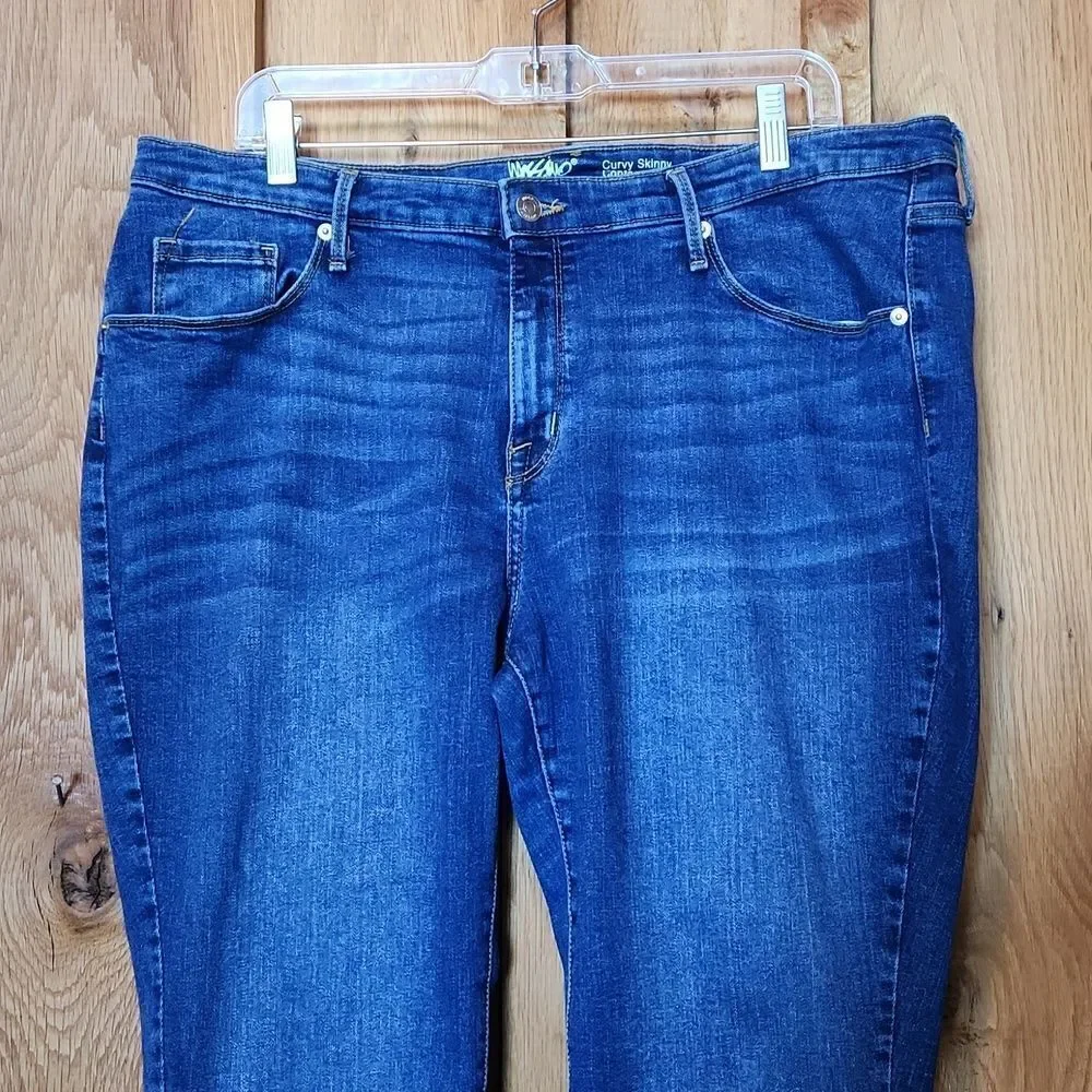 Mossimo Supply Co Curvy High Rise Stretch Skinny Jeans, 18 Petite, Blue Denim